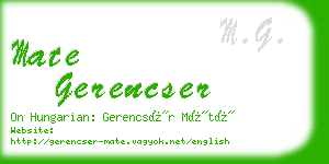 mate gerencser business card